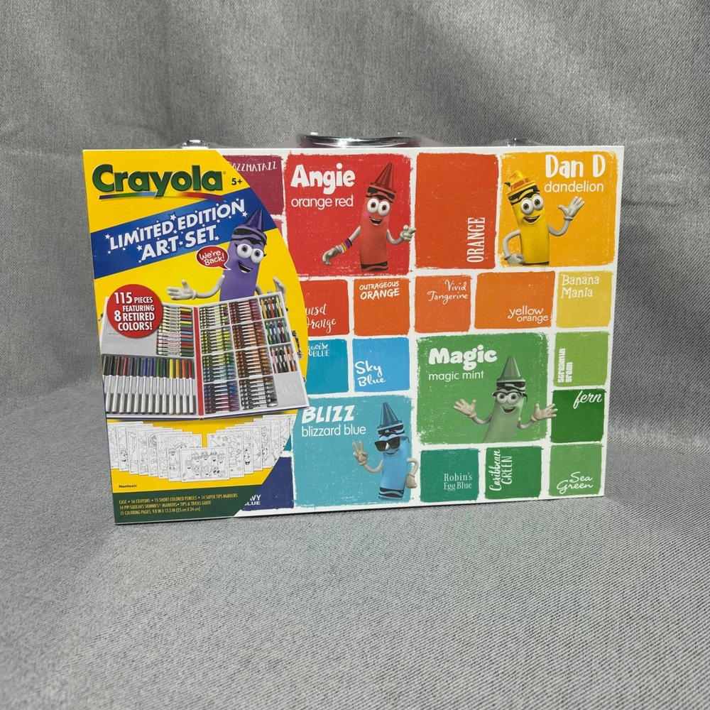 Crayola Limited Edition Art Set 115 Pieces 8 Retired‎ Colors Case Gift Pack